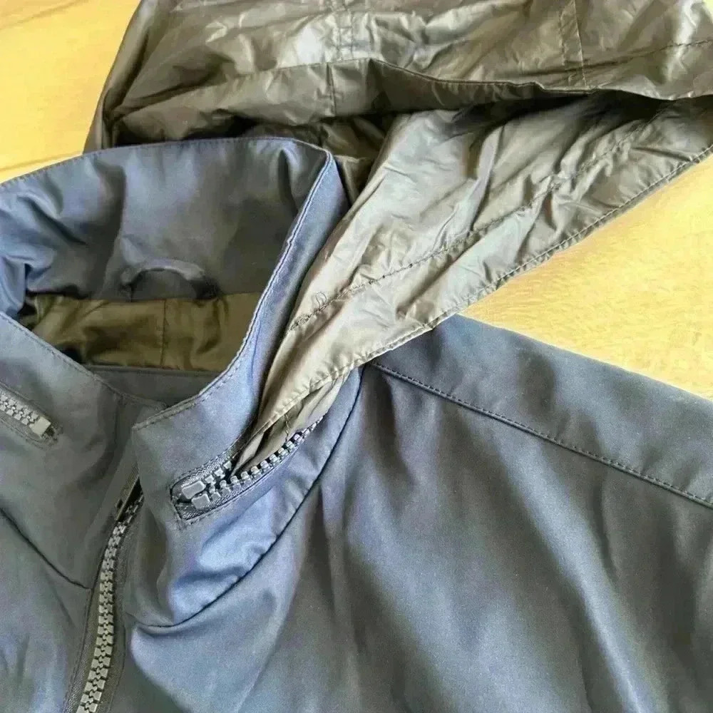 New Kenneth Cole New York Mens navy blue Jacket coat full zipper hidden hood XL - Picture 5 of 8